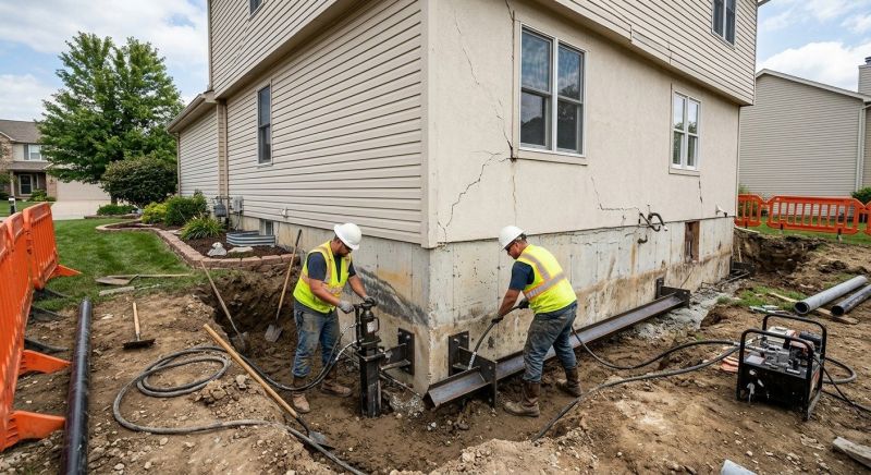 Sinking Foundation Repair in Annandale, MN